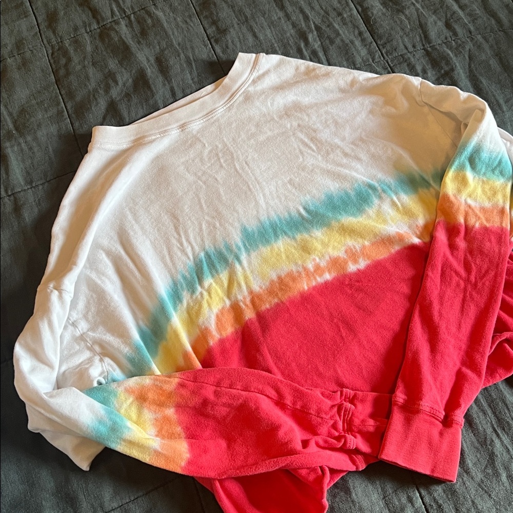 Free People Daydreamer Rainbow Tie Dye Long Sleeve Tee